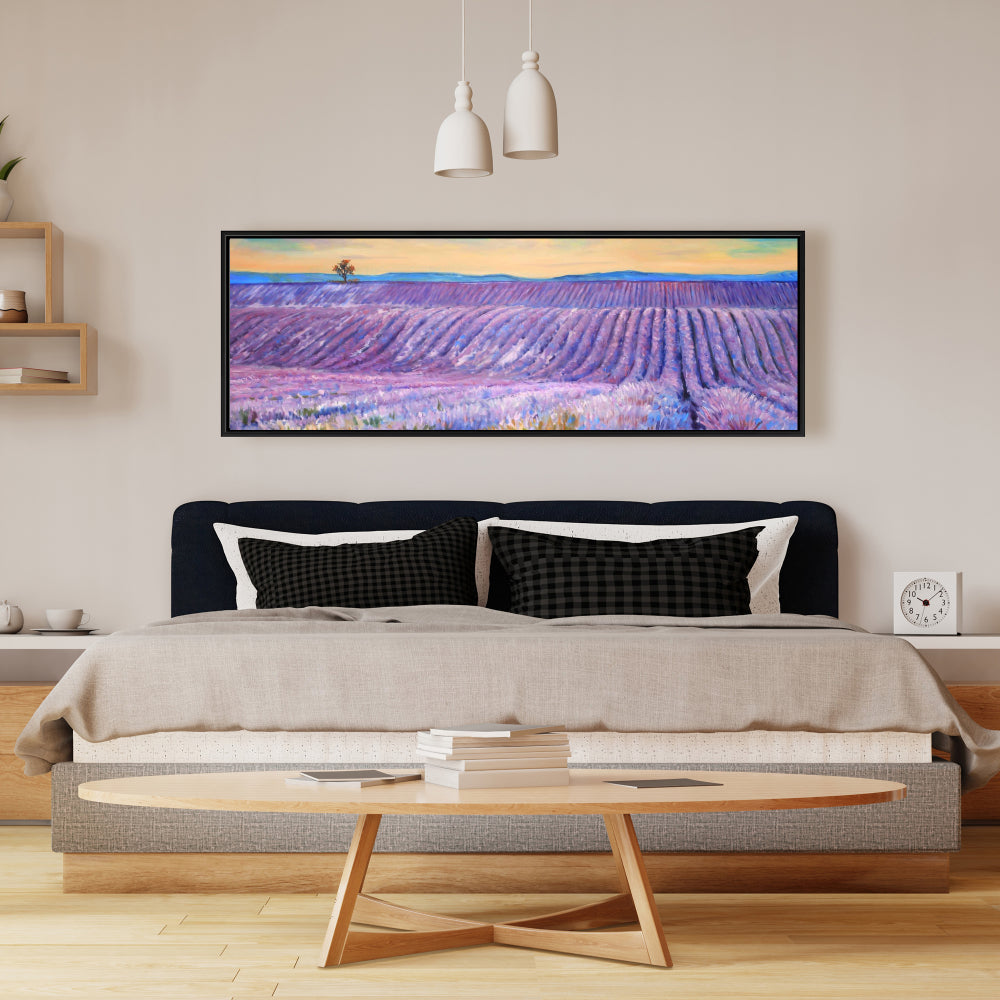 Lavender Field Landscape Framed Canvas | Home Decor Art