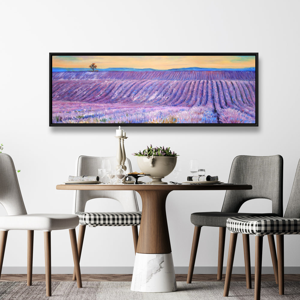 Lavender Field Landscape Framed Canvas | Home Decor Art
