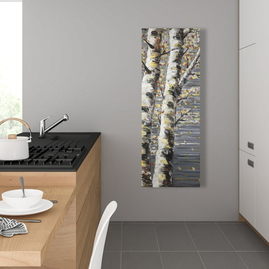 Budding White Birches Canvas | Contemporary Tree Art Decor