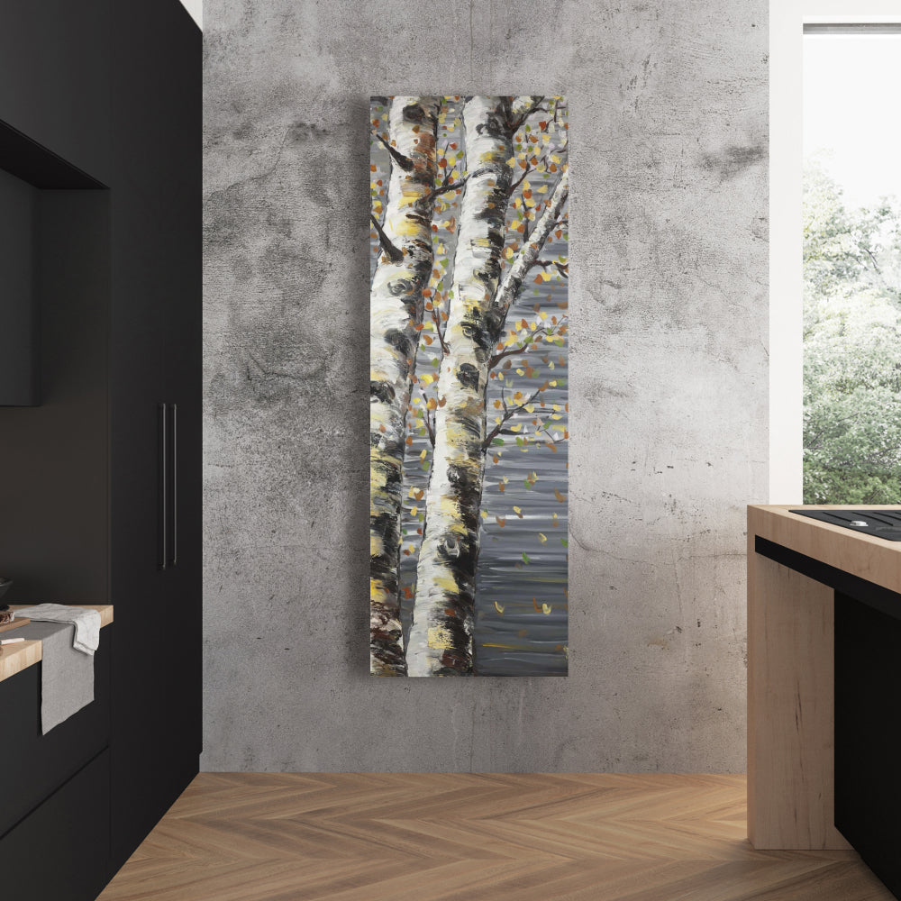 Budding White Birches Canvas | Contemporary Tree Art Decor