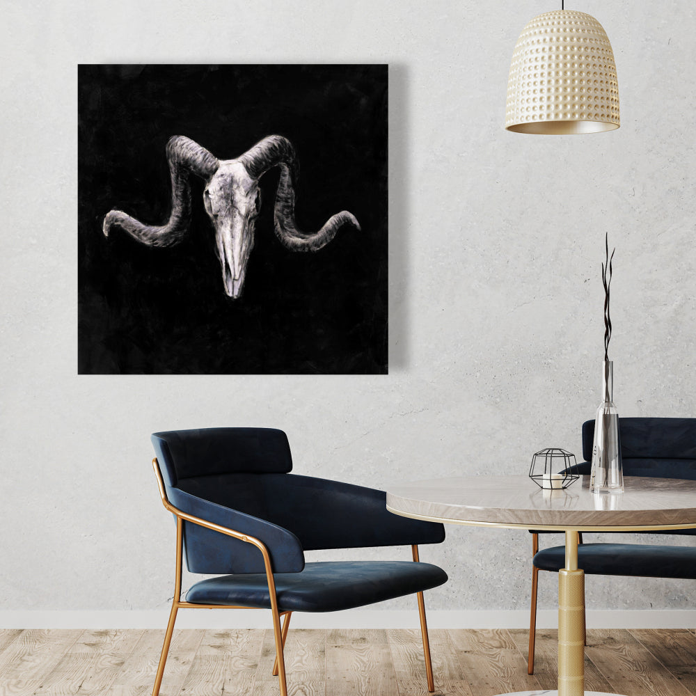 Farm Animals Skull Canvas - Grunge Style Home Decor Art