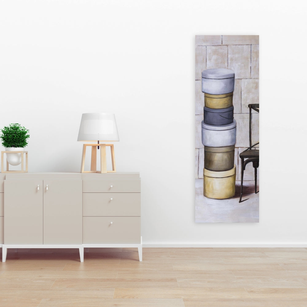 Stylish Old Hat Boxes Canvas - Contemporary Bedroom Decor