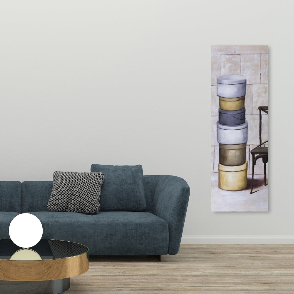 Stylish Old Hat Boxes Canvas - Contemporary Bedroom Decor