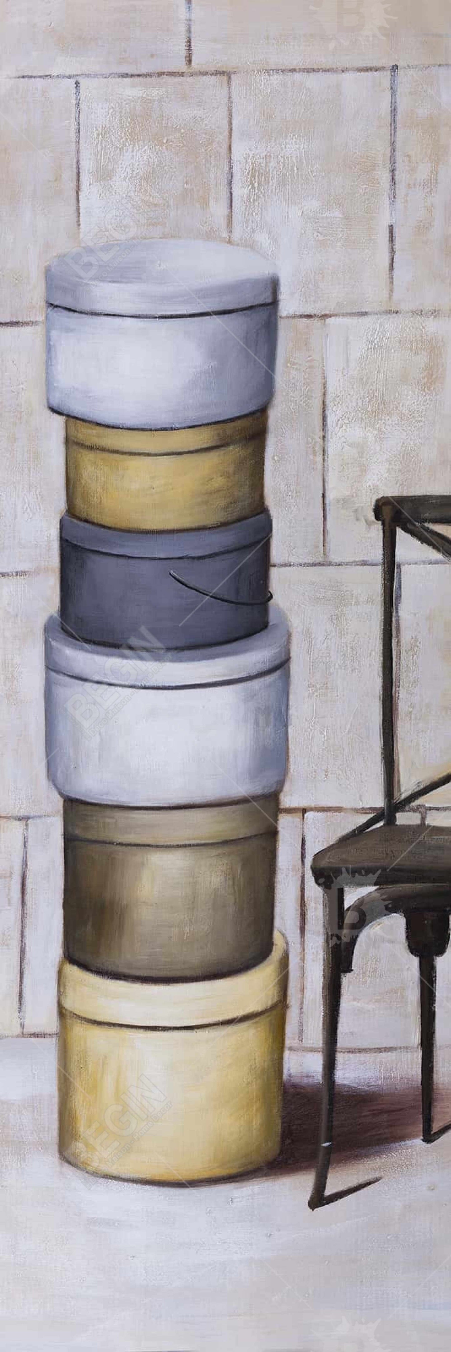 Stylish Old Hat Boxes Canvas - Contemporary Bedroom Decor