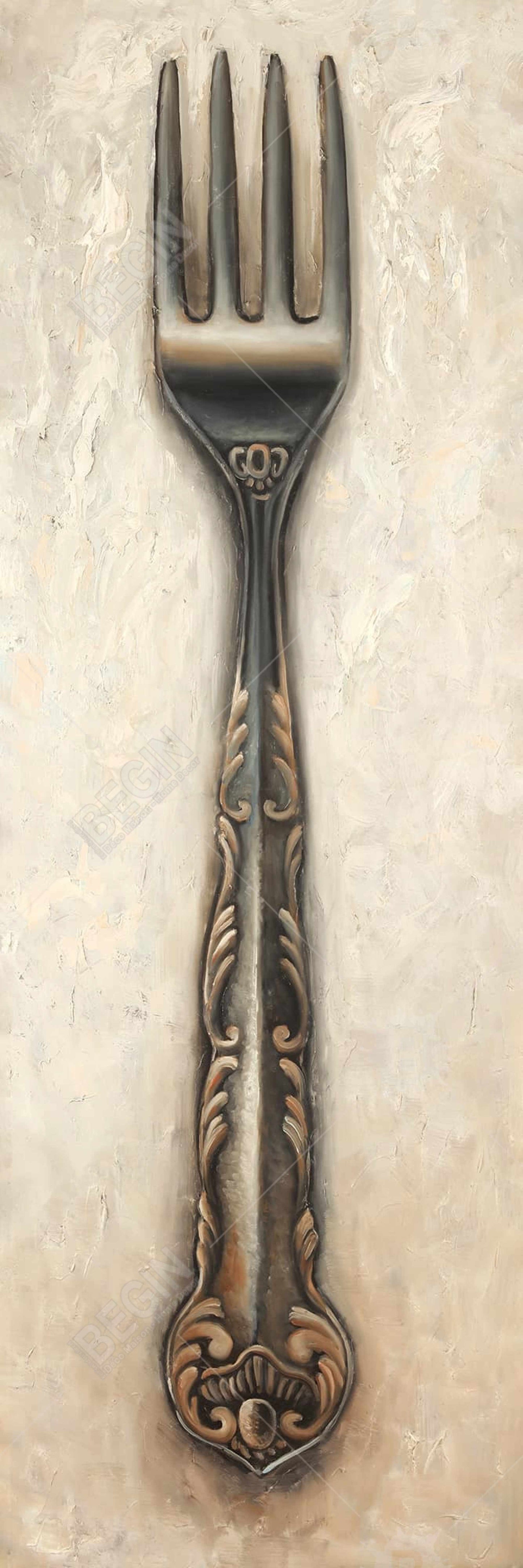 Vintage Fork Canvas - Contemporary Gastronomy Home Decor