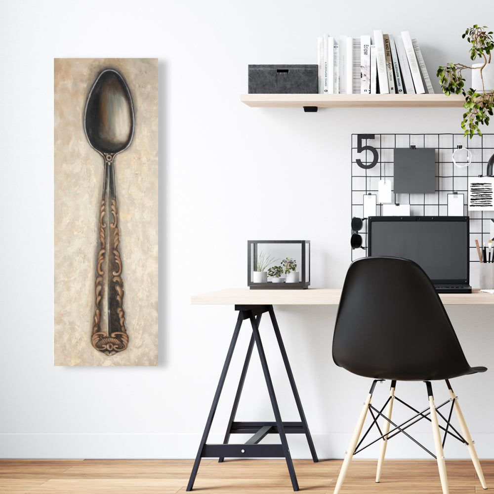 Toile vintage avec cuillère - Décoration murale de cuisine contemporaine