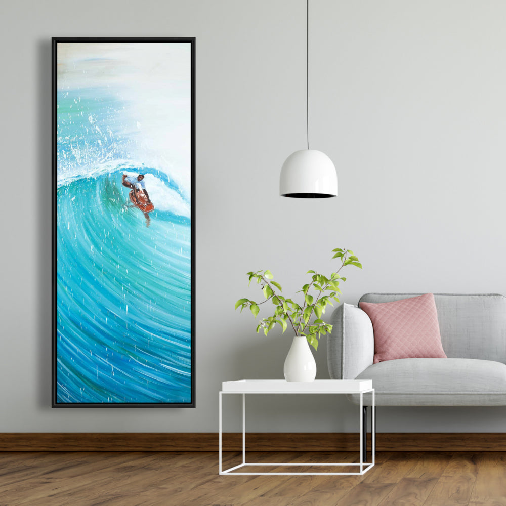Surfer in the Wave Canvas | Contemporary Home Decor Art