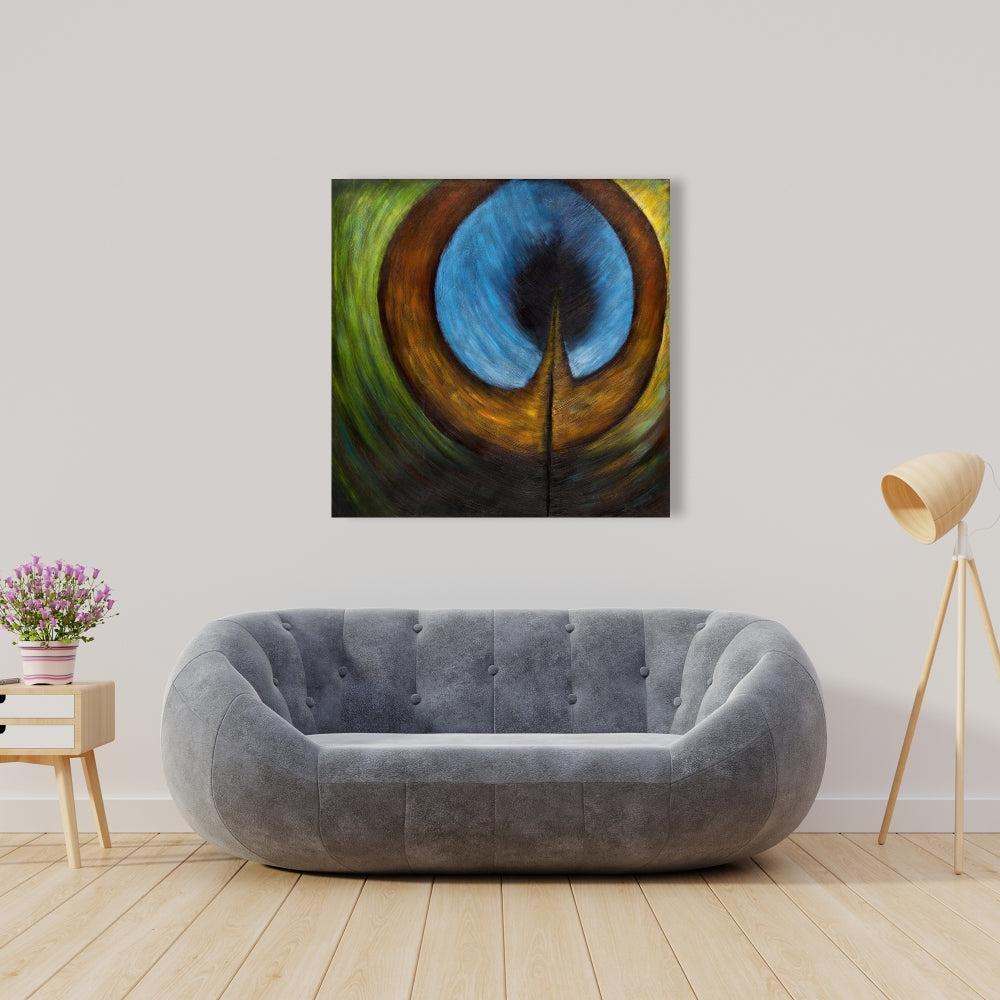 Peacock Feather Canvas | Exotic Bedroom Decor Wall Art