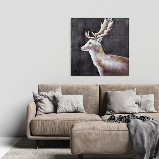 Deer Canvas Wall Art - Dark Profile View | Home Decor