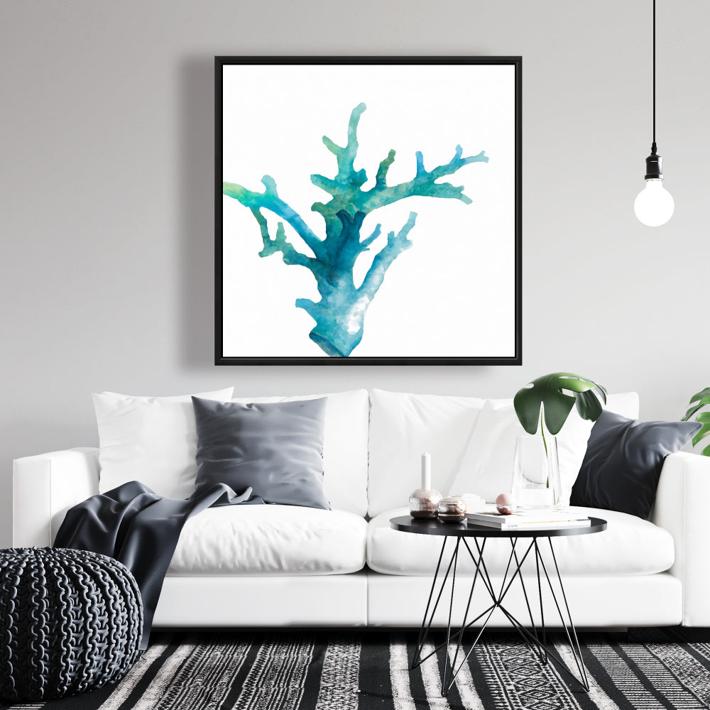 Watercolor Sea Coral Canvas | Coastal Scandinavian Decor