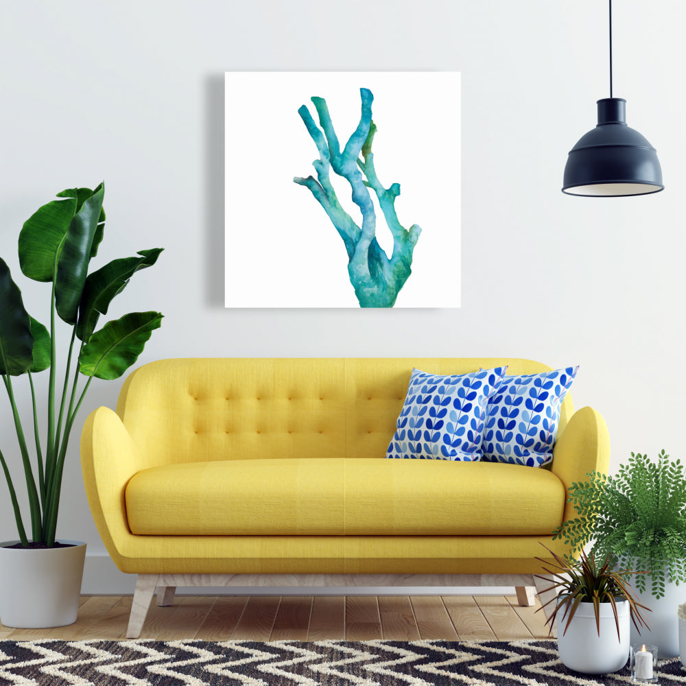 Small Watercolor Sea Coral Canvas | Coastal Minimalist Decor