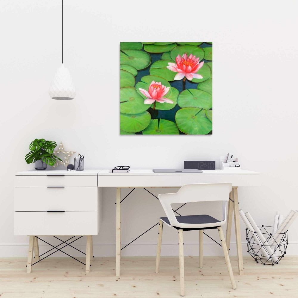 Romantic Floral Lotus Flowers Canvas - Home Decor Wall Art