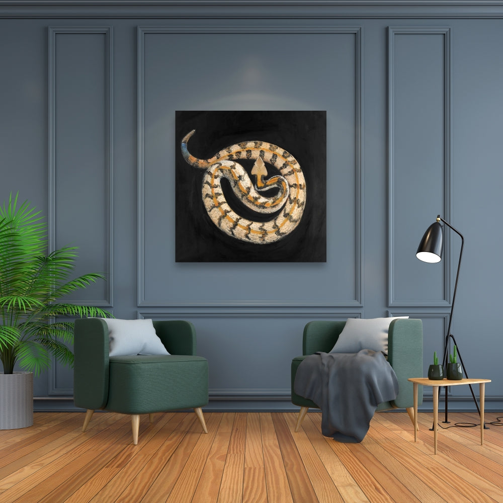 Brown Exotic Reptile Canvas | Southern Timber Rattlesnake Decor