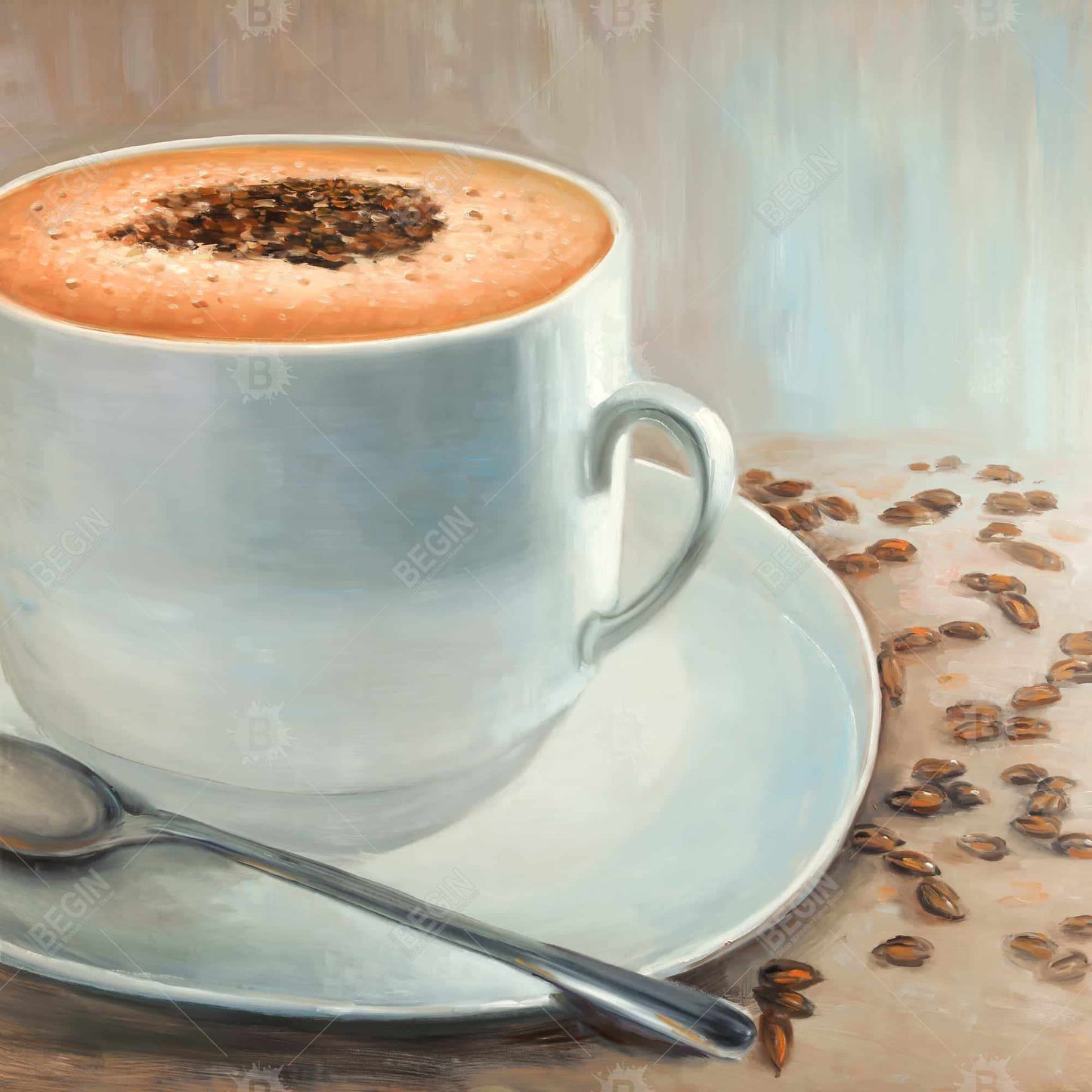 Cappuccino Time Brown Contemporary Kitchen Canvas | Home Decor