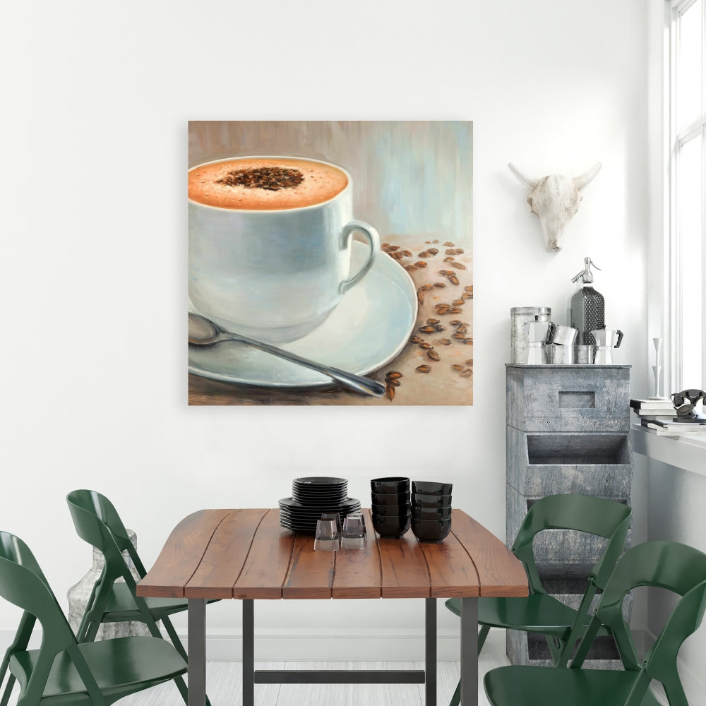 Cappuccino Time Canvas | Contemporary Kitchen Wall Art Decor