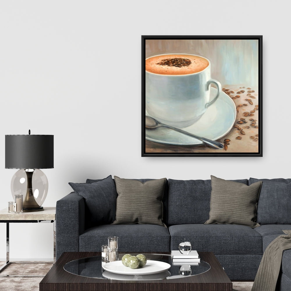 Cappuccino Time Brown Contemporary Kitchen Canvas | Home Decor