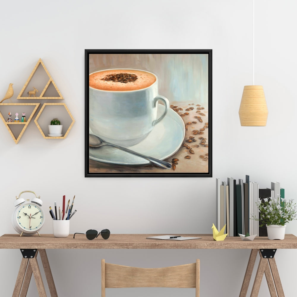 Cappuccino Time Brown Contemporary Kitchen Canvas | Home Decor
