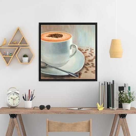 Toile de cuisine contemporaine marron « Cappuccino Time » | Décoration d'intérieur