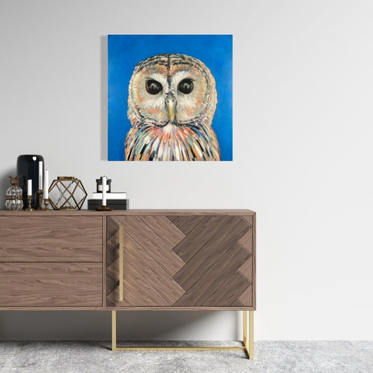 Colorful Spotted Owl Canvas - Bedroom Animals Home Decor