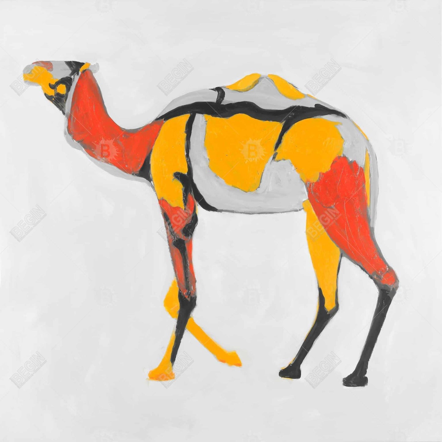 Abstract Dromedary Gray Canvas | Contemporary Home Decor