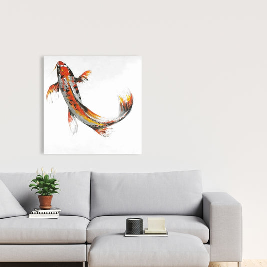 Toile représentant une carpe koï papillon | Décoration aquatique pour chambre