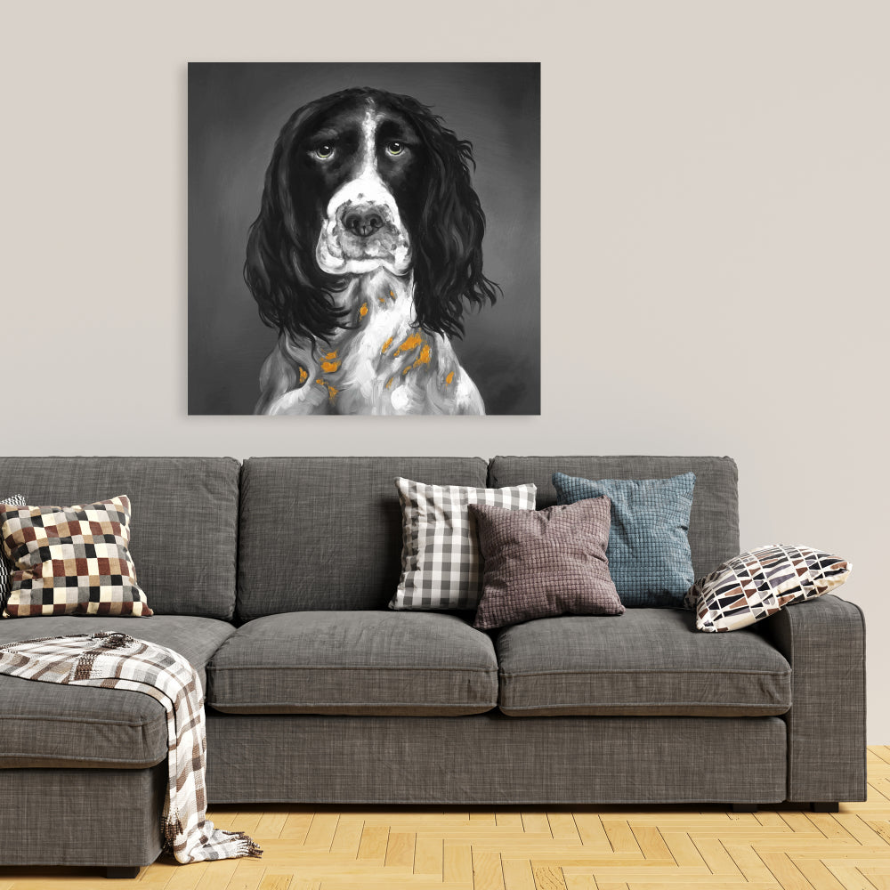 Beautiful English Springer Spaniel Gray Canvas - Home Decor