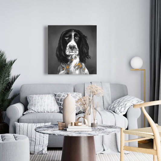 Beautiful English Springer Spaniel Gray Canvas - Home Decor
