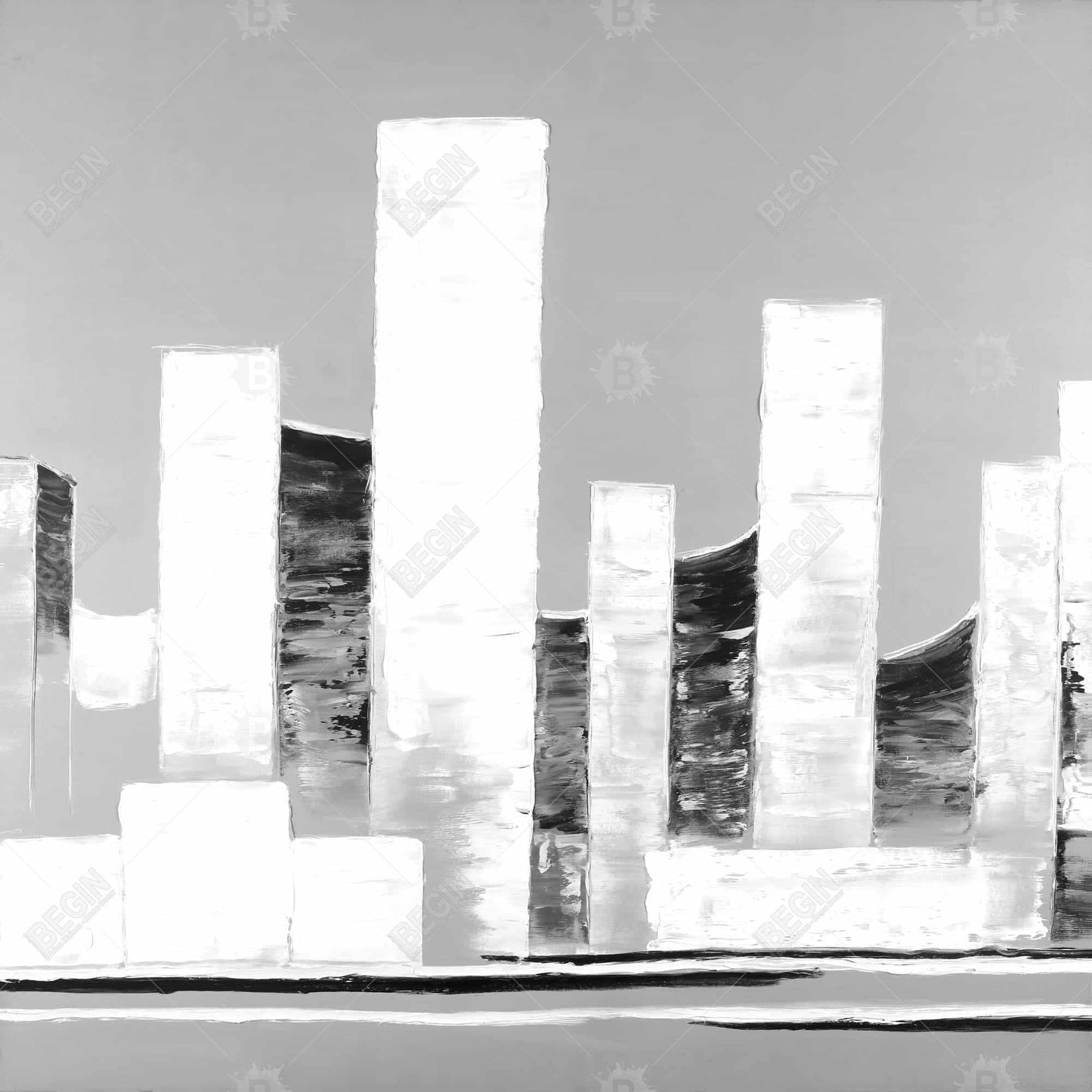 Toile blanche minimaliste abstraite - Décoration d'intérieur moderne
