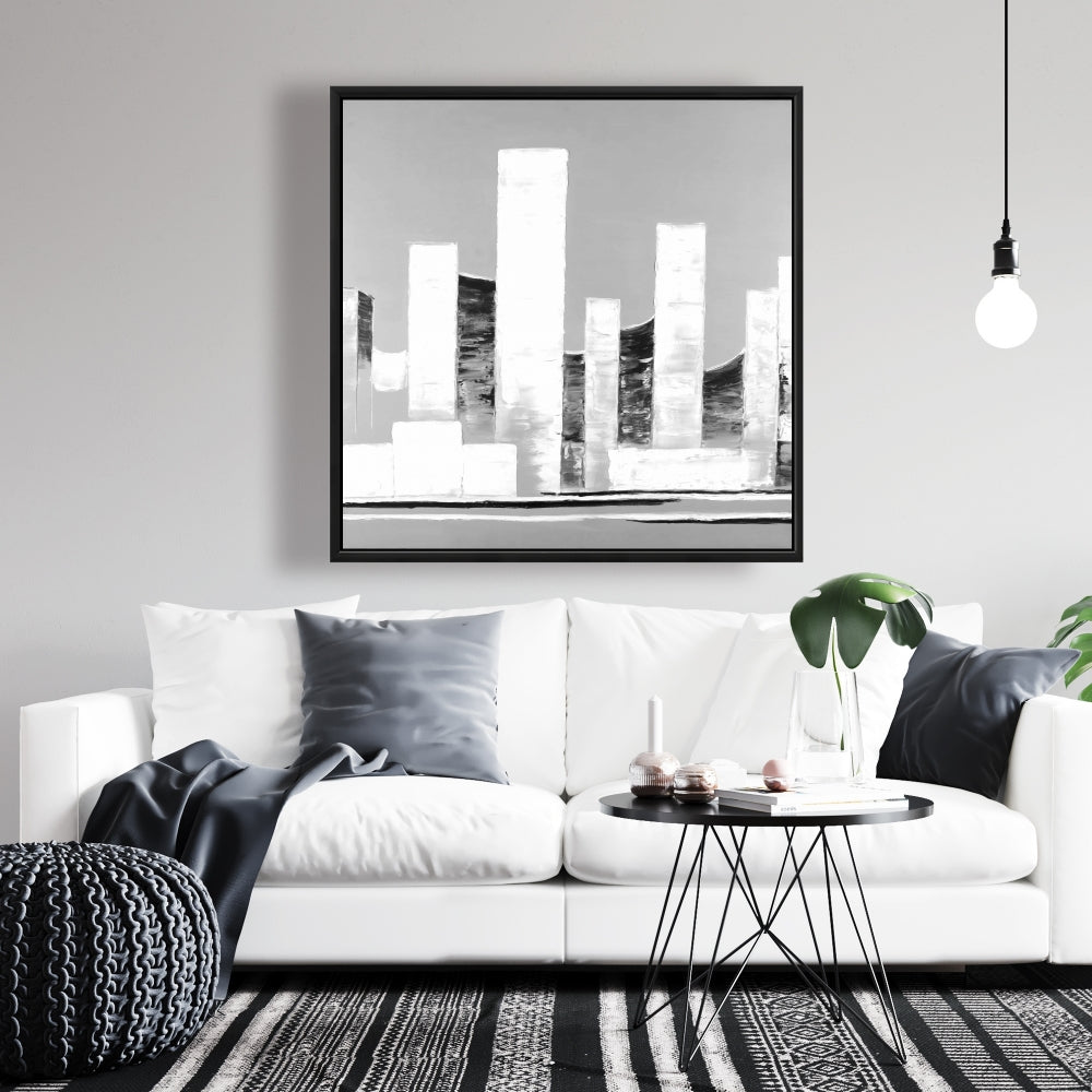 Contemporary Cities Building Canvas | Minimalist Abstract Decor