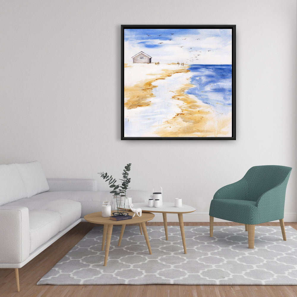 House on the Beach Coastal Marine Canvas | Bedroom Decor