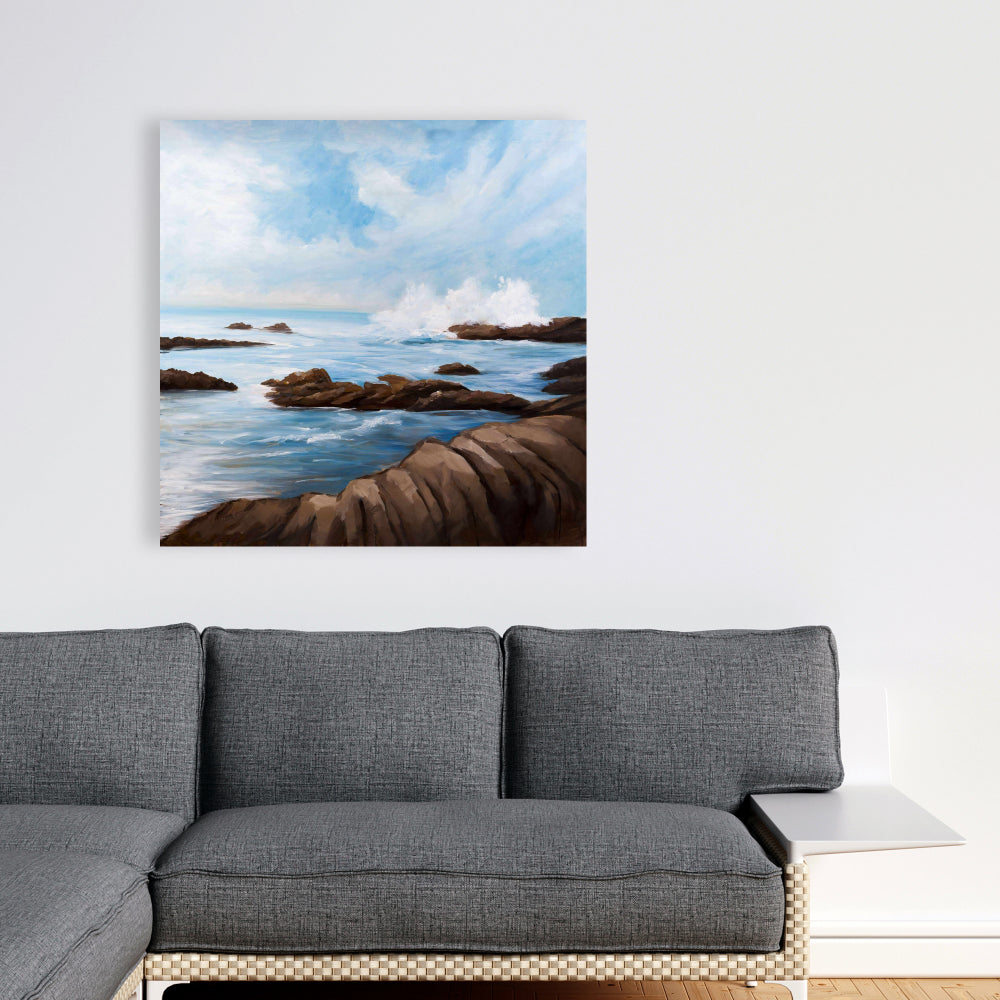 Seaside Wave Contemporary Bedroom Canvas | Home Decor Art
