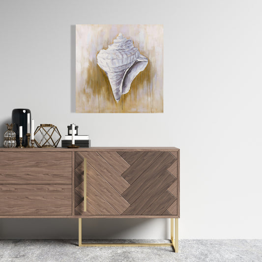 Conical Shell Canvas | Contemporary Aquatic Bedroom Decor