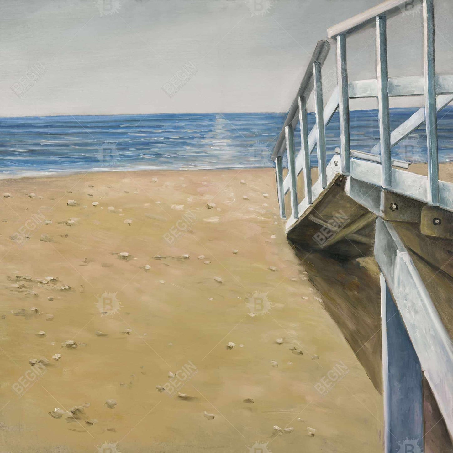 Toile bleue « Paysage de bord de mer » | Décoration de chambre contemporaine