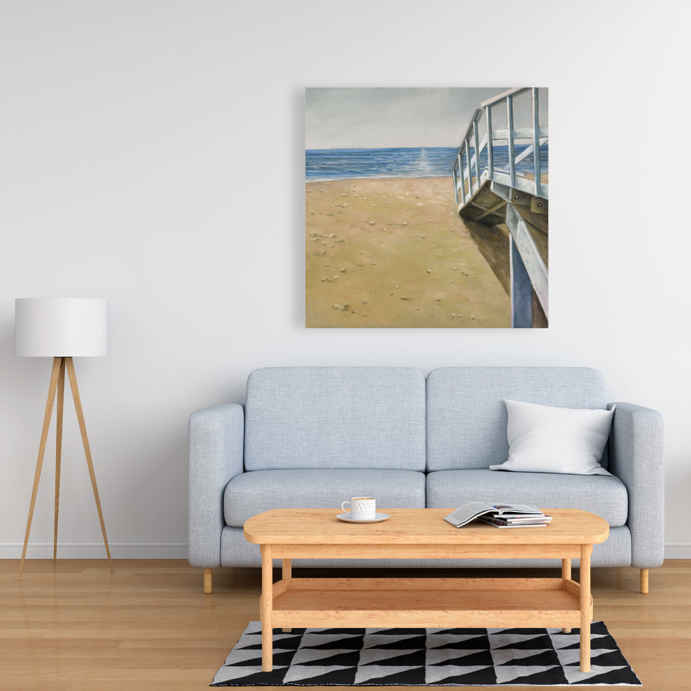 Toile bleue « Paysage de bord de mer » | Décoration de chambre contemporaine