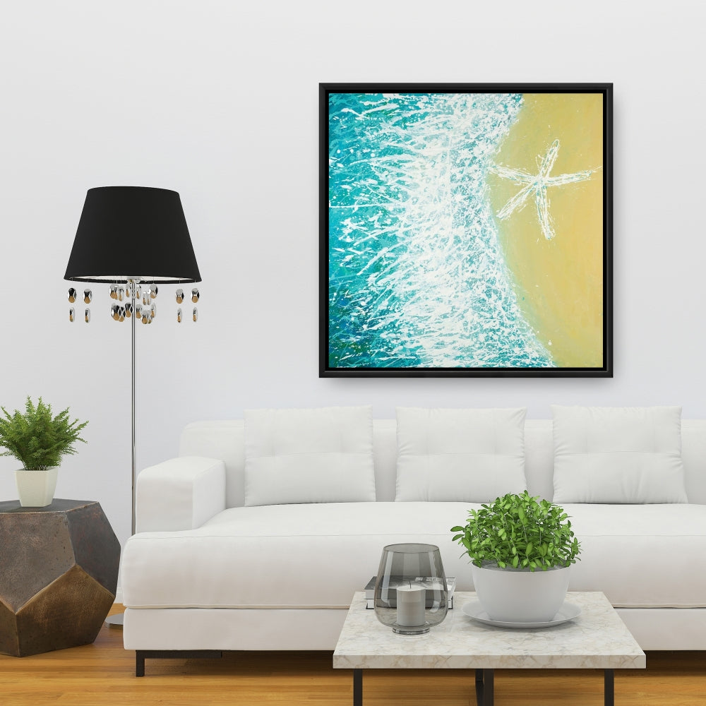 Contemporary Turquoise Canvas - Seastar & Wave | Home Decor