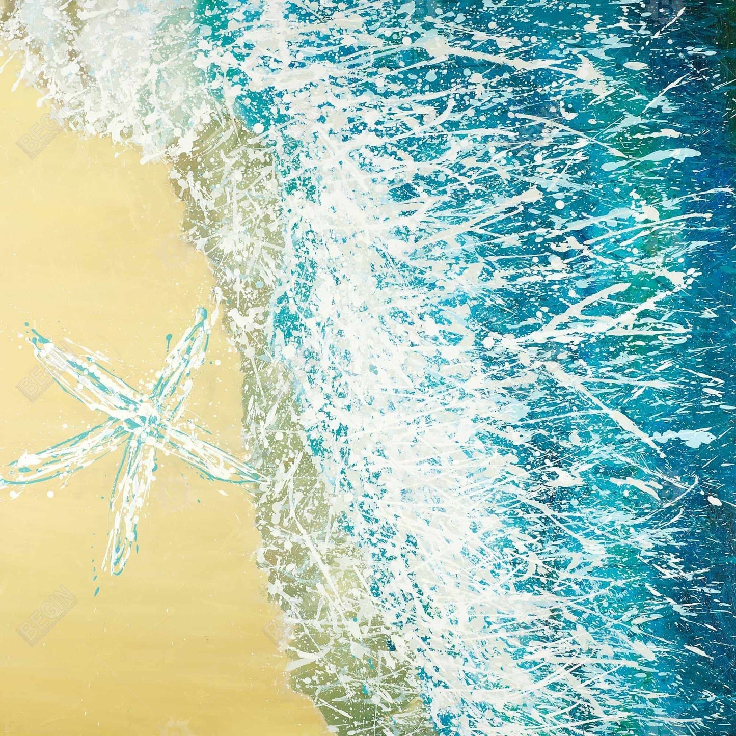 Toile Étoile de mer côté gauche | Décoration aquatique pour la maison
