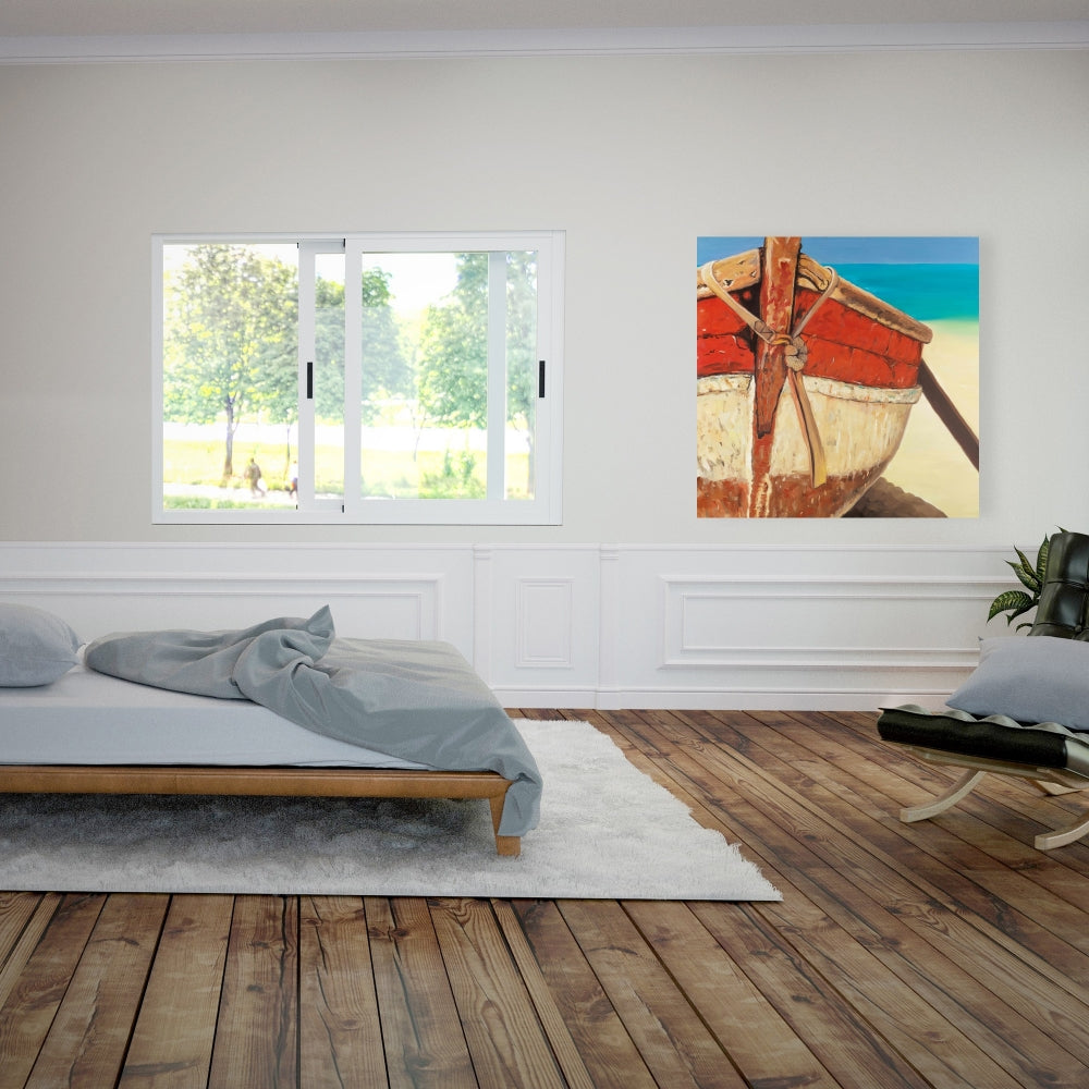 Boat Bedroom Blue Canvas | Tied Up Rowing Boat Decor