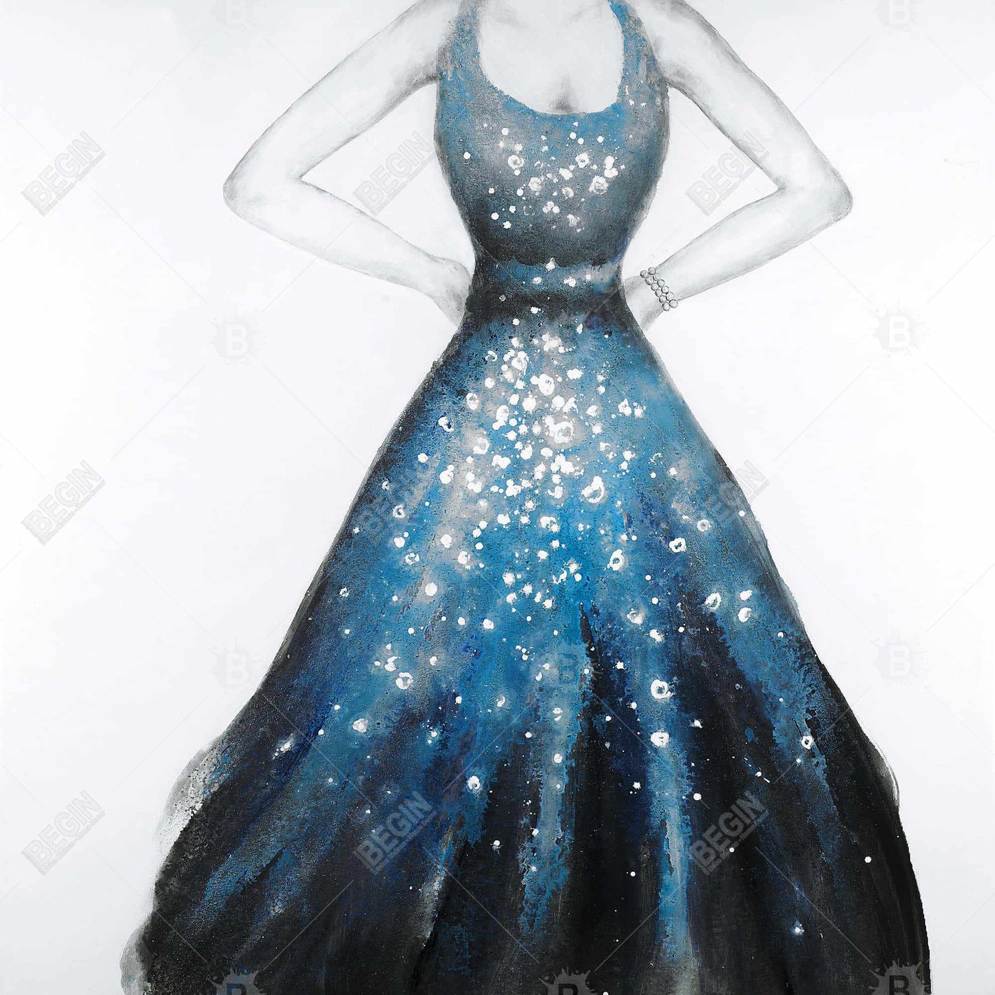 Blue Princess Dress Canvas | Fashion Art Home Decor