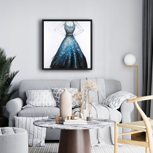 Blue Princess Dress Canvas | Bedroom Wall Art Home Decor