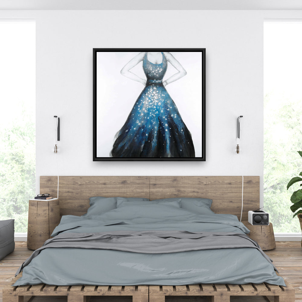 Blue Princess Dress Canvas | Bedroom Wall Art Home Decor
