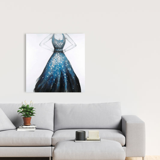 Blue Princess Dress Canvas | Fashion Art Home Decor