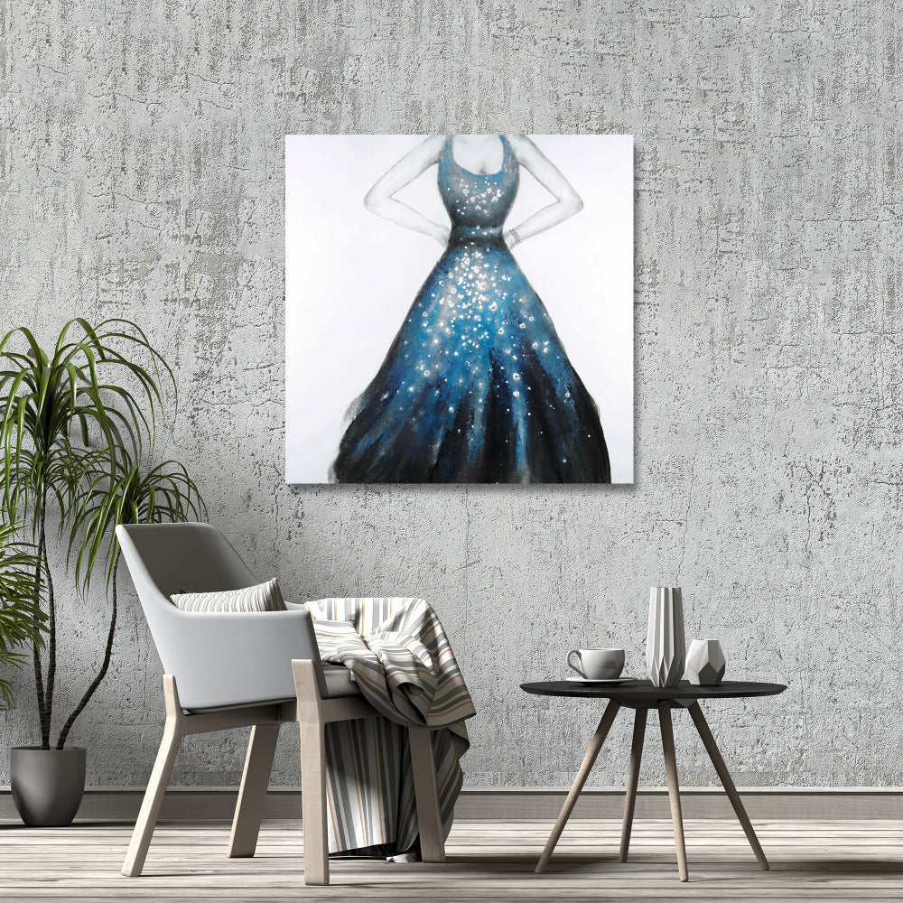 Blue Princess Dress Canvas | Fashion Art Home Decor