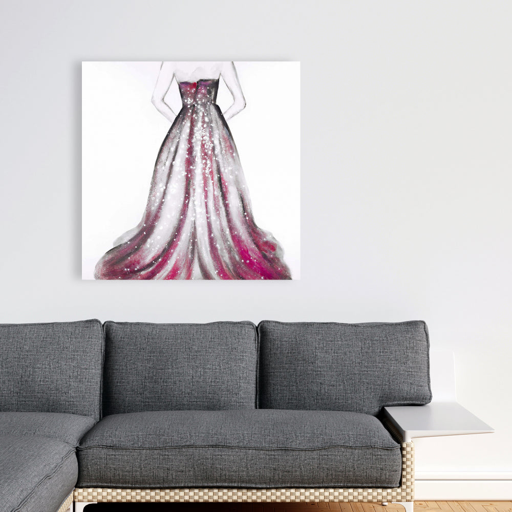 Pink Princess Dress Canvas - Bedroom Fashion Decor Wall Art