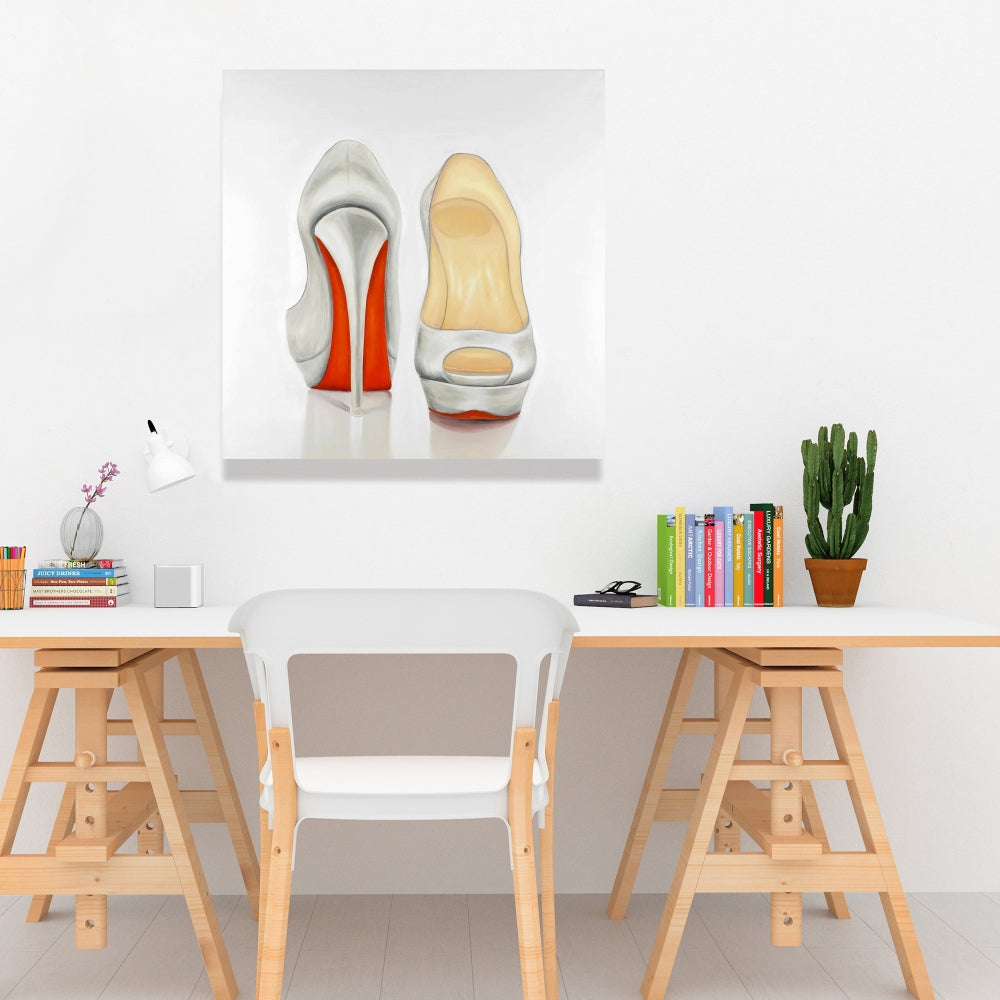 Red and White Pumps Canvas Art | Fashion Shoes Home Decor