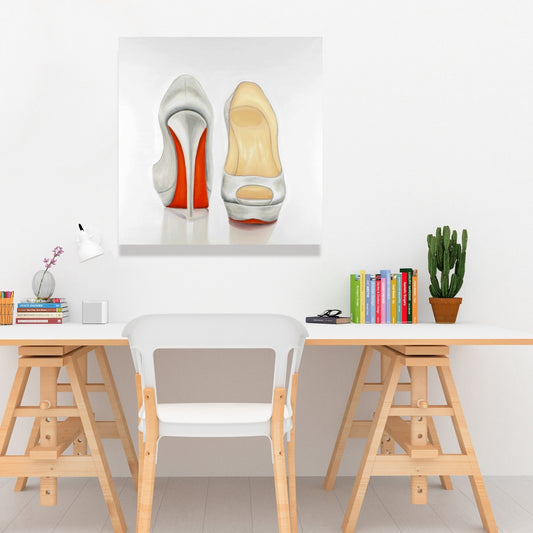 Red and White Pumps Canvas Art | Fashion Shoes Home Decor