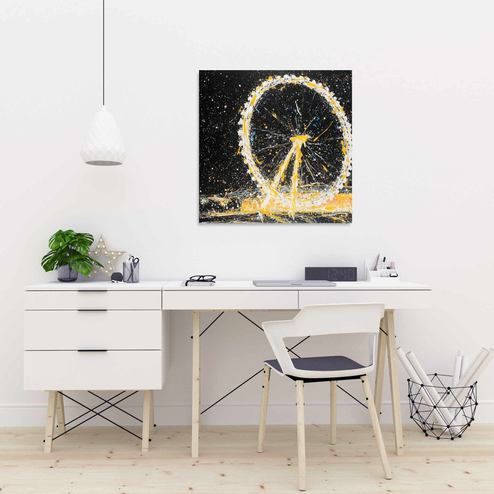 Abstract London Eye Canvas | Modern Bedroom Wall Art Decor