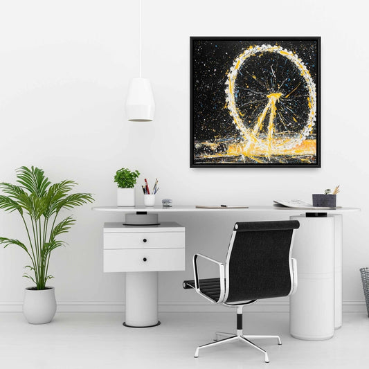 Toile abstraite London Eye | Cadre blanc | Décoration d'intérieur moderne