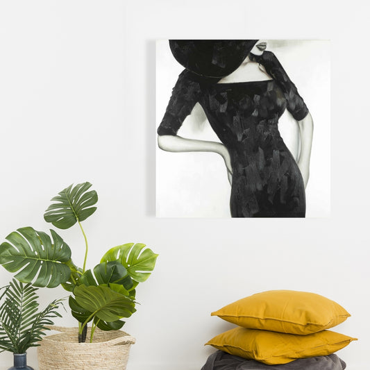 Beautiful Classic Woman Monochrome Canvas | Fashion Home Decor