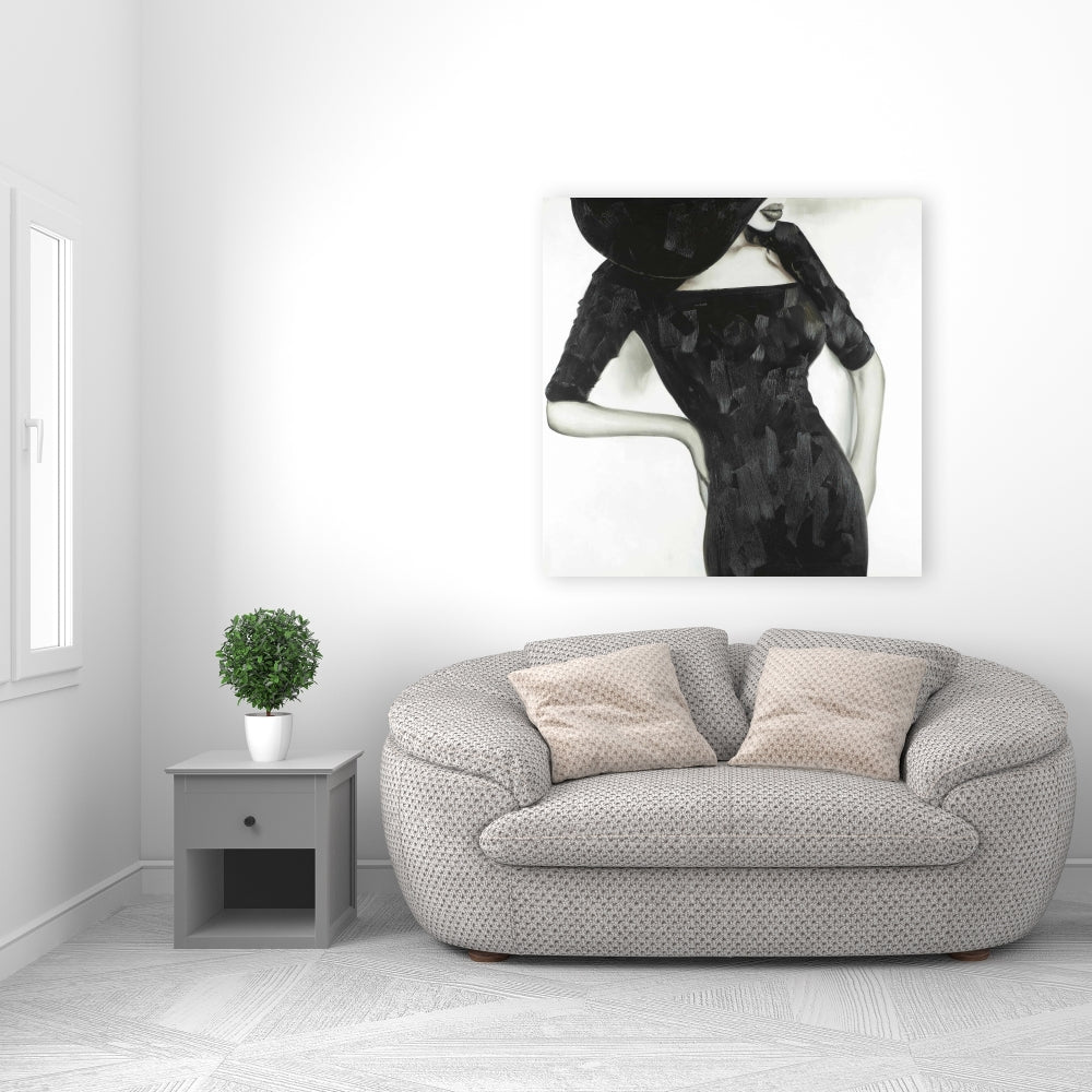 Belle toile monochrome classique représentant une femme | Décoration d'intérieur tendance