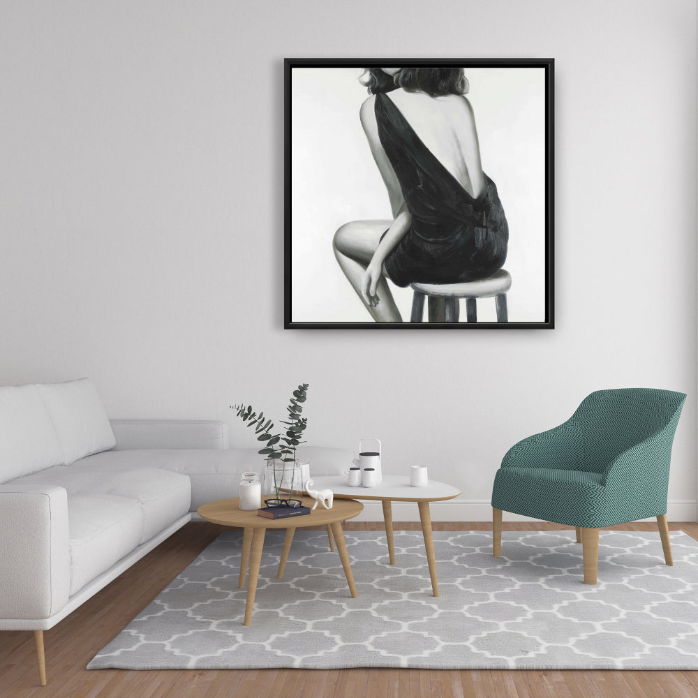 Pretty Woman Gray Framed Canvas | Clothes Bedroom Decor